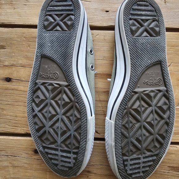 Converse Green and White Canvas Sneakers - Picture 4 of 5